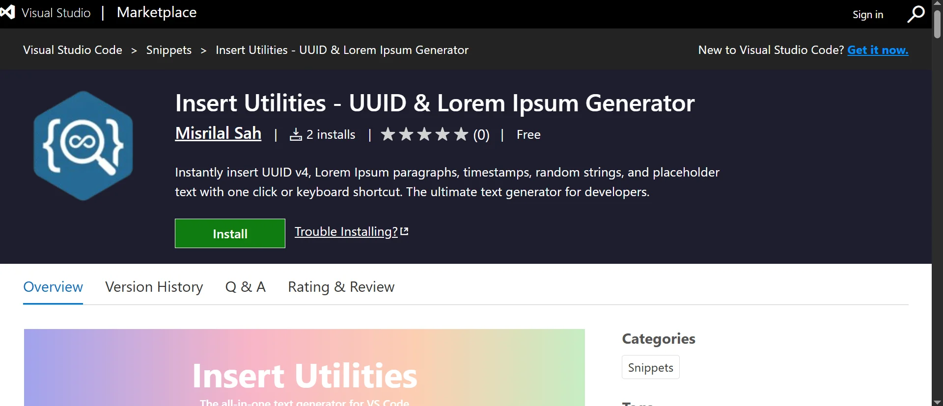 Insert Utilities screenshot